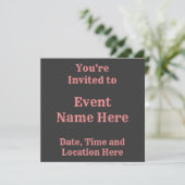 Invitation Bandes de zèbre rose pâle (Debout devant)