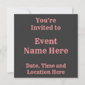 Invitation Bandes de zèbre rose pâle (Devant)