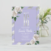 Invitation Bandes d'huile d'argent Lavande florale ID759 (Debout devant)