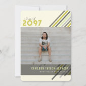 Invitation Bandes diagonales colorées Photo Graduation Party (Devant)