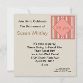 Invitation Bandes d'invitation de la partie de retraite (Dos)