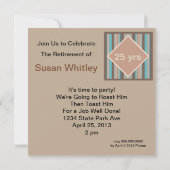 Invitation Bandes d'invitation de la partie de retraite (Dos)