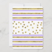 Invitation Bandes d'or et Fleurs violettes (Dos)
