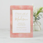 Invitation Bandes d'or rose rose (Debout devant)