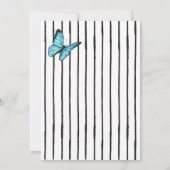 Invitation Bandes élégantes noir blanc. Mariage de papillons (Dos)