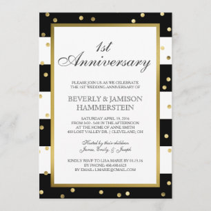 Invitation Bandes étincelantes   1er anniversaire Mariage