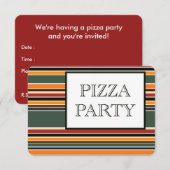 Invitation bandes fête de pizza (Devant / Derrière)