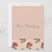 Invitation Bandes florales roses chrétiennes, religieuses (Dos)