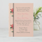 Invitation Bandes florales roses chrétiennes, religieuses (Debout devant)