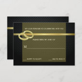 Invitation Bandes Gold Reply Card (Devant / Derrière)