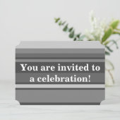Invitation Bandes gris monogramme (Debout devant)
