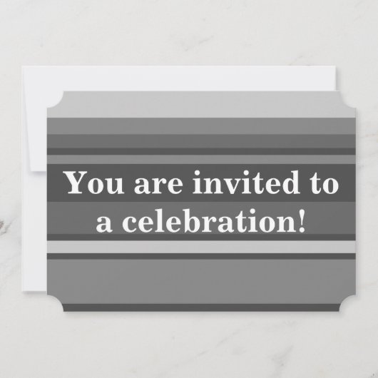 Invitation Bandes gris monogramme (Devant)