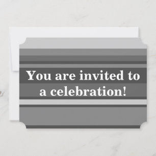 Invitation Bandes gris monogramme