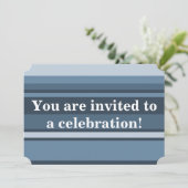 Invitation Bandes gris monogramme (Debout devant)