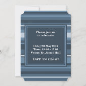 Invitation Bandes gris monogramme (Dos)