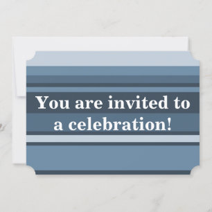 Invitation Bandes gris monogramme