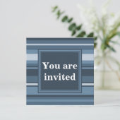 Invitation Bandes gris monogramme (Debout devant)