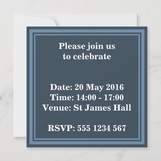 Invitation Bandes gris monogramme (Dos)