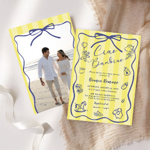 Invitation Bandes jaunes Photo sur le thème italien Ciao Bamb