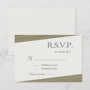 Invitation Bandes minimalistes en vert olive gris rsvp