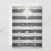 Invitation Bandes noir et argent (Devant)