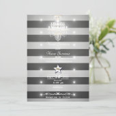 Invitation Bandes noir et argent (Debout devant)