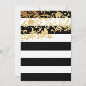 Invitation Bandes noires et blanches avec Fête des mariées à  (Dos)