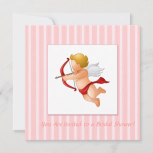 Invitation Bandes roses - Cupidon avec flèche