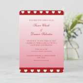 Invitation Bandes rouges Coeurs blancs Saint-Valentin (Debout devant)