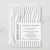 Invitation Bandes simples en noir et blanc. Mariage gay moder (Devant)