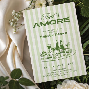 Invitation Bandes Vertes C'est l'Amour Réception de Mariage