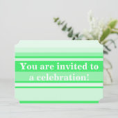 Invitation Bandes vertes de printemps monogramme (Debout devant)