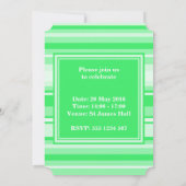 Invitation Bandes vertes de printemps monogramme (Dos)