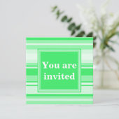 Invitation Bandes vertes de printemps monogramme (Debout devant)