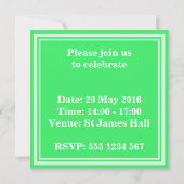 Invitation Bandes vertes de printemps monogramme (Dos)