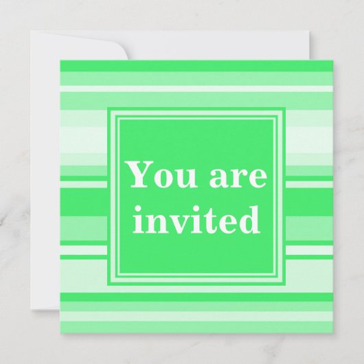 Invitation Bandes vertes de printemps monogramme (Devant)