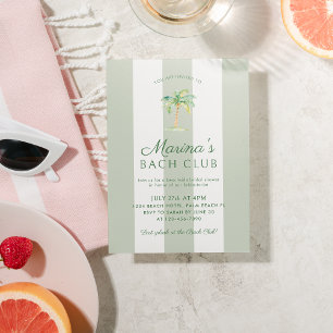 Invitation Bandes Vertes Palm Beach Bach Club Enterrement de