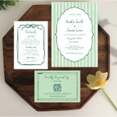 Invitation Bandes vertes Quirky mariage écrit main