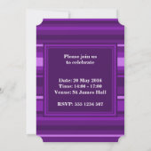 Invitation Bandes violettes monogrammes (Dos)