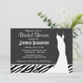 Invitation Bandes Zèbre Noir & Blanc (Debout devant)