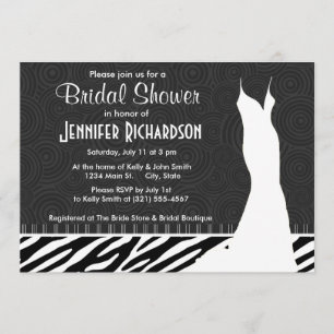 Invitation Bandes Zèbre Noir & Blanc
