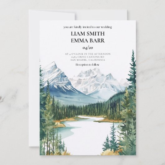 Invitation Banff Canada Rocky Mountains (Devant)