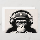 Invitation Banksy DJ Monkey Gorilla Chimp (Devant / Derrière)
