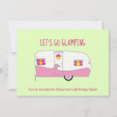 Invitation Banne rétro rose pour camping-car en conserve (Devant)