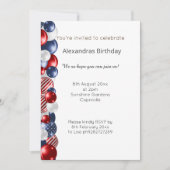 INVITATION BANNIÈRE BALLON BLANC BLANC ROUGE (Devant)