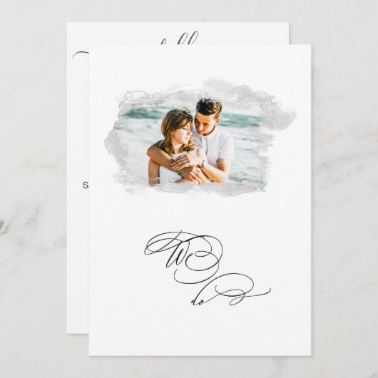 Invitation *~* Bannière Cherub PHOTO AR6 RSVP + QR Mariage En (Devant / Derrière)