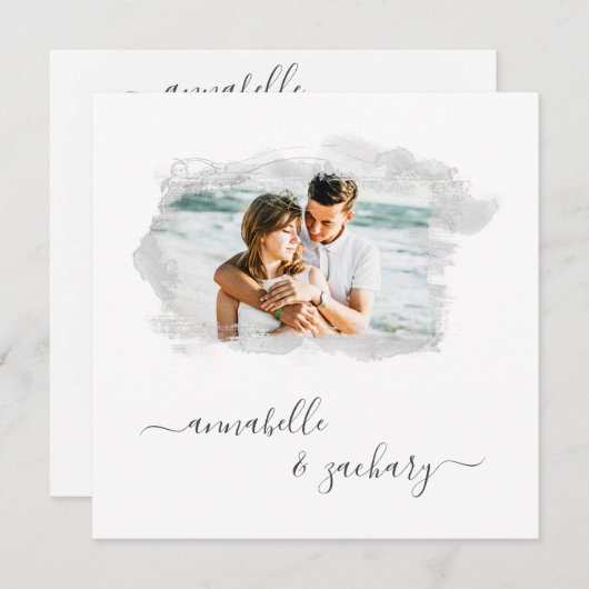 Invitation *~* Bannière Cherub QR PHOTO AR6 RSVP Mariage Invi (Devant / Derrière)