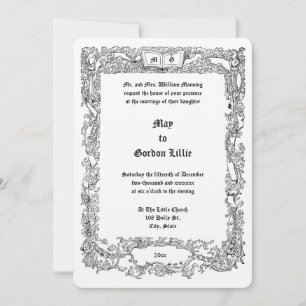 Invitation Bannière de feuillage floral de l'ère victorienne