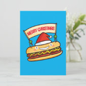 Invitation Bannière de hotdog de Noël mignon personnalisable (Debout devant)