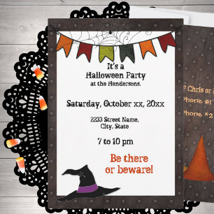 Invitation Bannière d'invitation de fête d'Halloween Grunge n